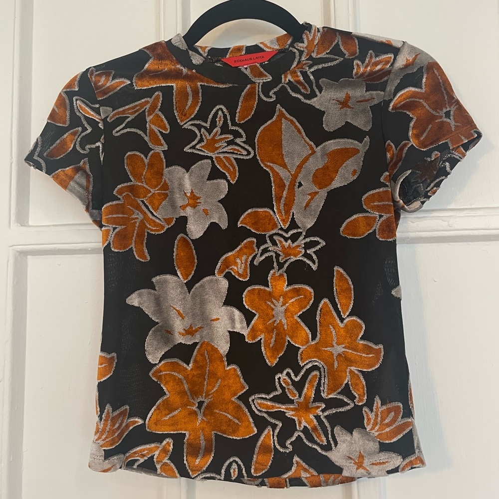 ECKHAUS LATTA Shrunk Tee - Burnout Velvet XS